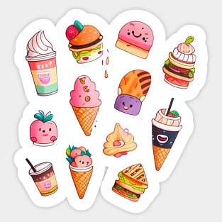 #2 Cute happy food sticker pack Sticker